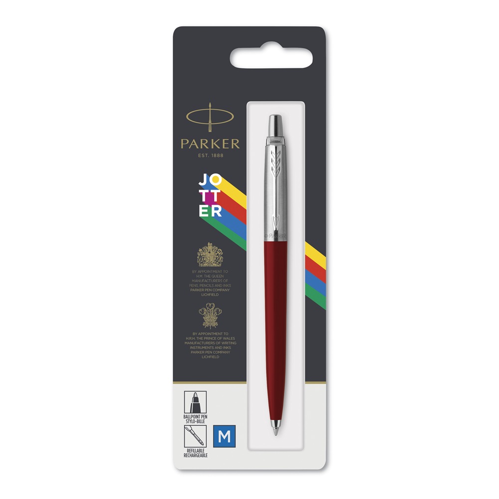 Guľôčkové pero červené Parker Royal Jotter náplň modrá