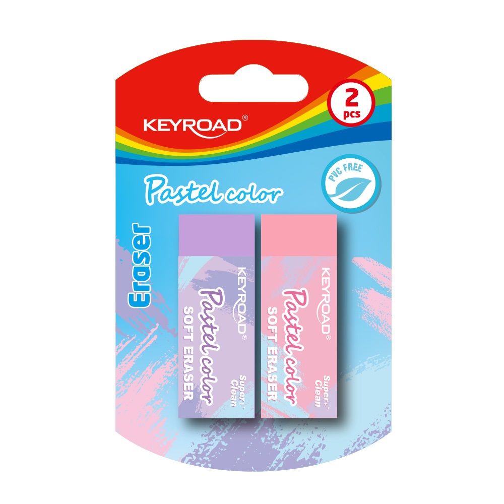 Guma Keyroad PastelColor mix pastelových farieb 2ks v balení