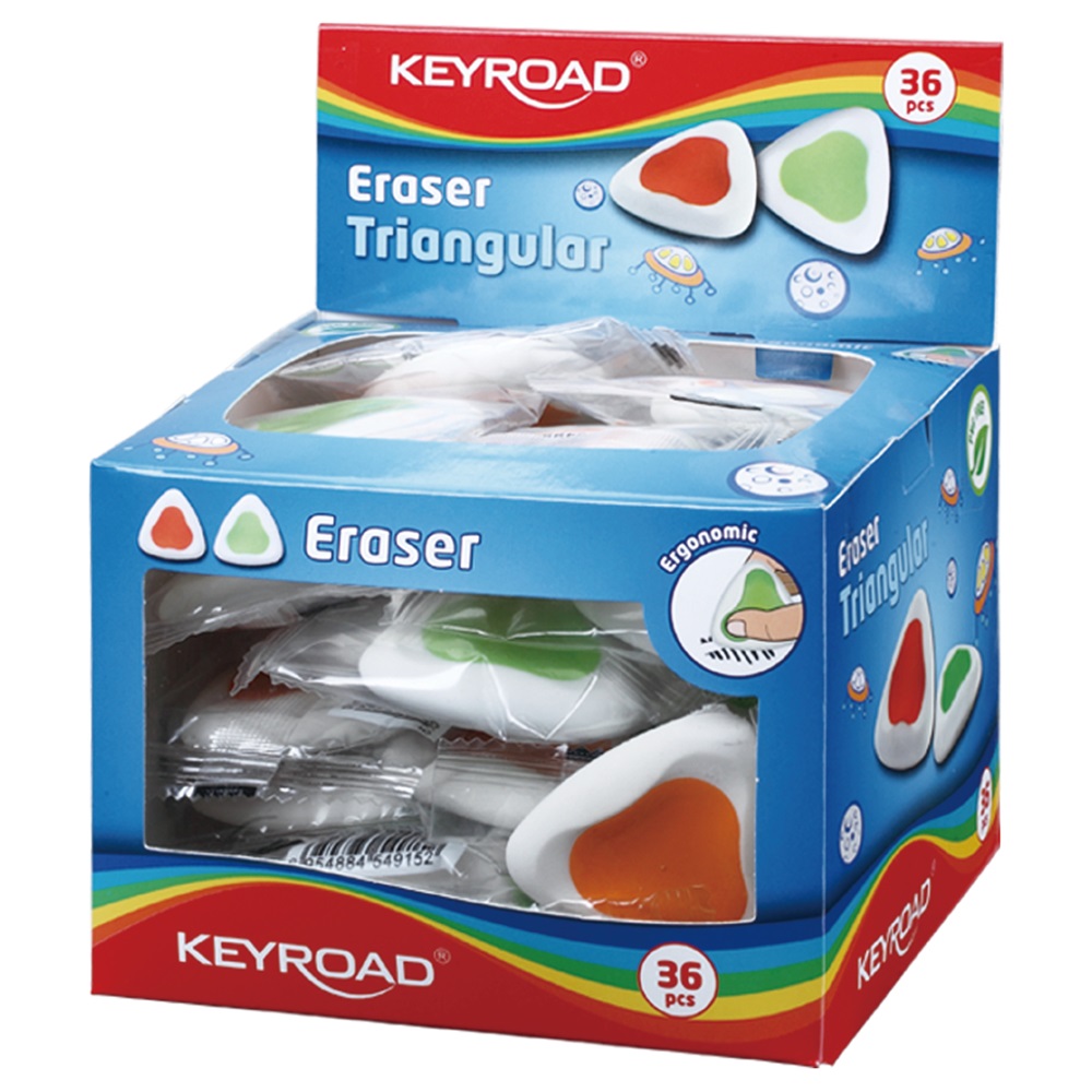 Guma Keyroad trojhranná mix farieb 36ks v balení