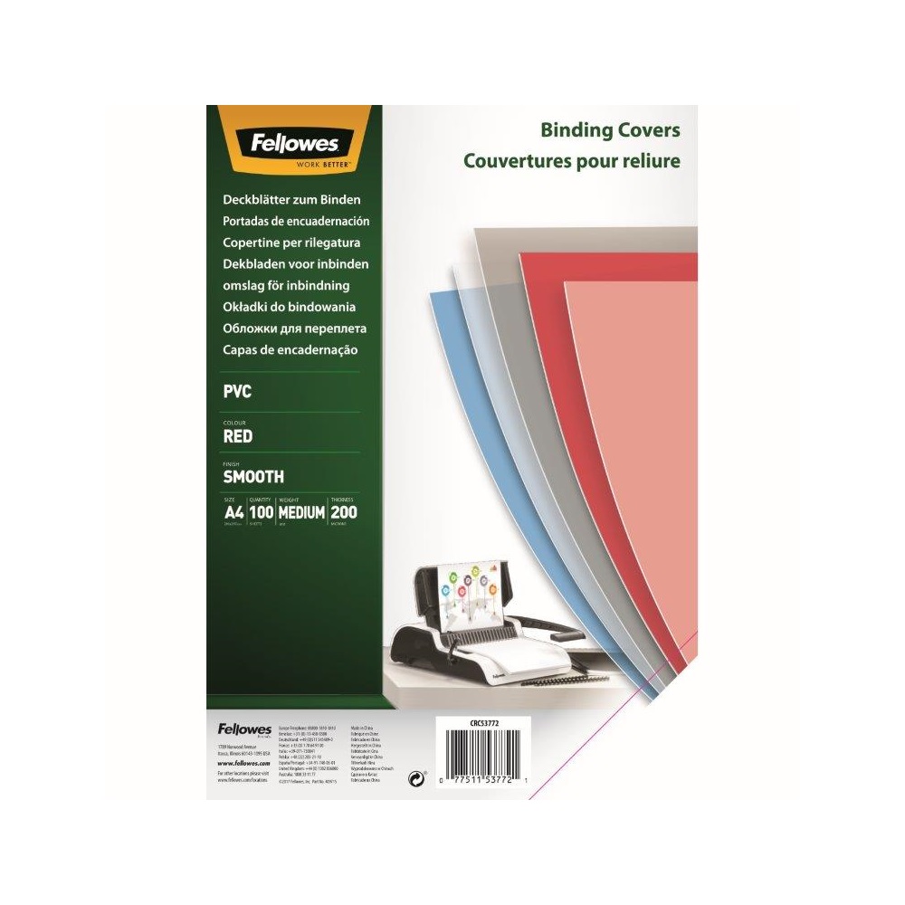 Predný obal viazania A4 200 mic. Fellowes transparentný zelený 100ks