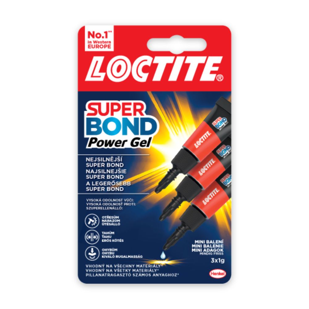 Sekundové lepidlo 3x1g LOCTITE Super Bond Power Gel Mini Trio
