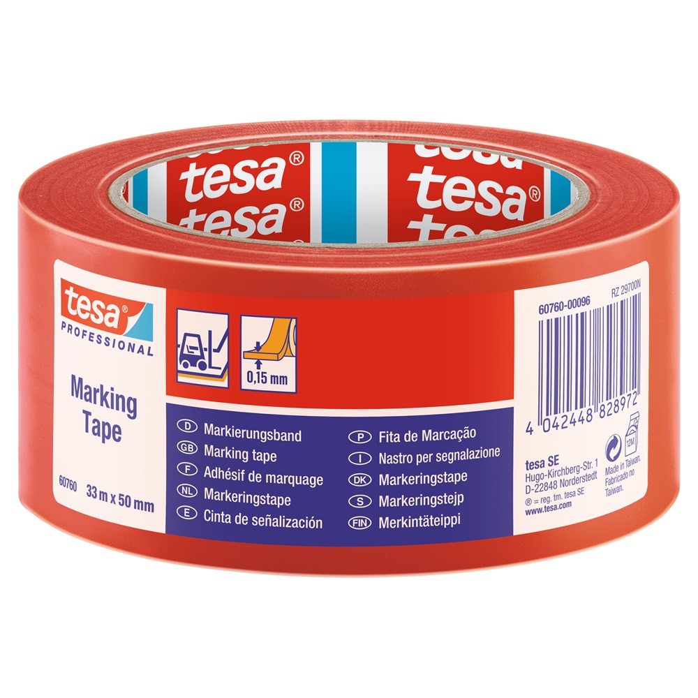 Vyznačovacia páska 50mm x 33m Tesa červená