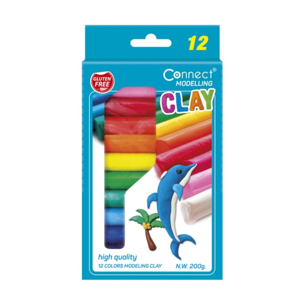 Plastelína 200g Connect mix 12 farieb