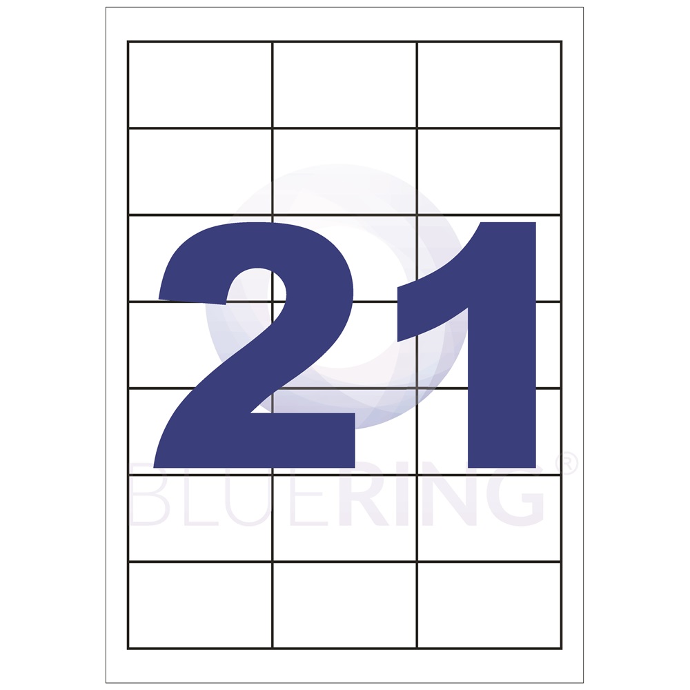 Etikety samolepiace 63,5x38,1mm (21/A4), 100ks, Bluering®