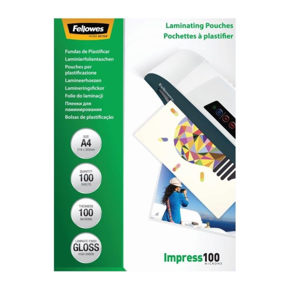 Laminovacia fólia A4 100mic 100ks lesklá, Fellowes