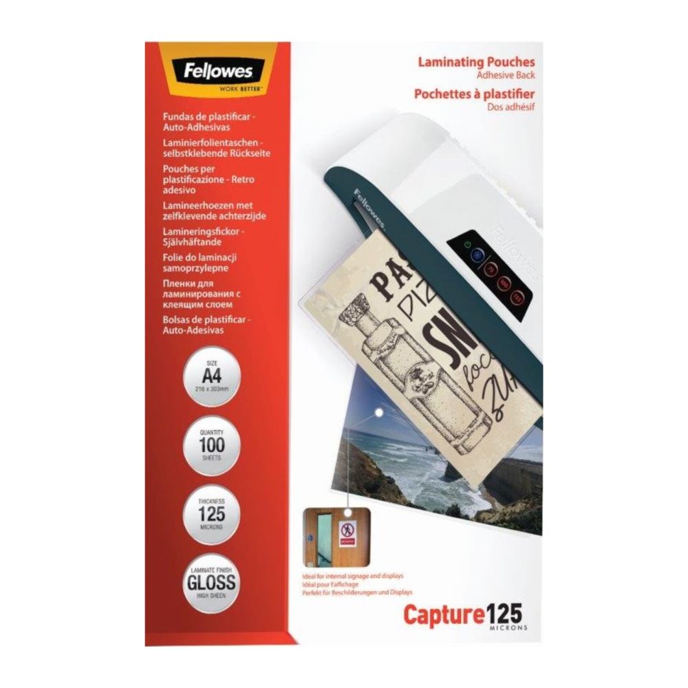 Laminovacia fólia A4 125mic 100ks samolepiaca, Fellowes