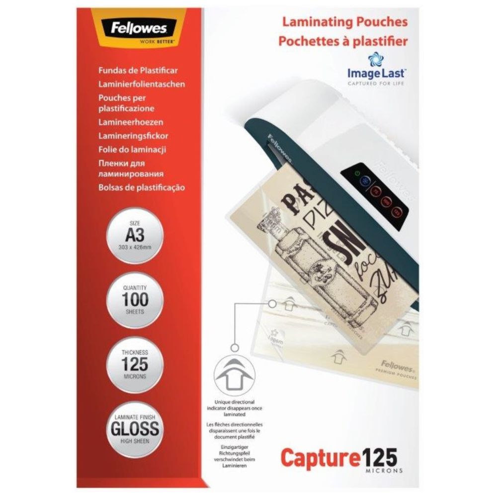 Laminovacia fólia A3 125mic 100ks lesklá, Fellowes