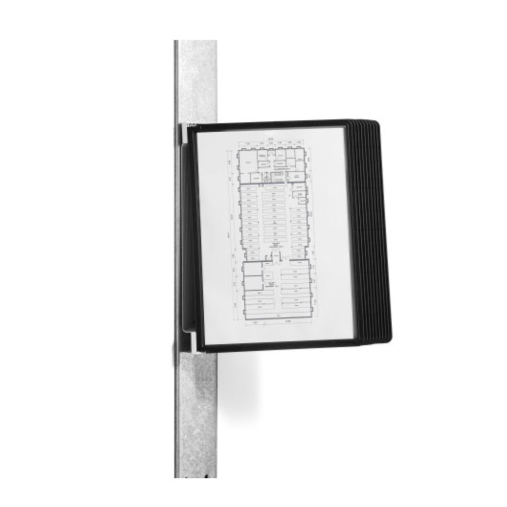 Nástenný držiak magnetický s 10 panelmi čierny, DURABLE VARIO® MAGNET WALL 10