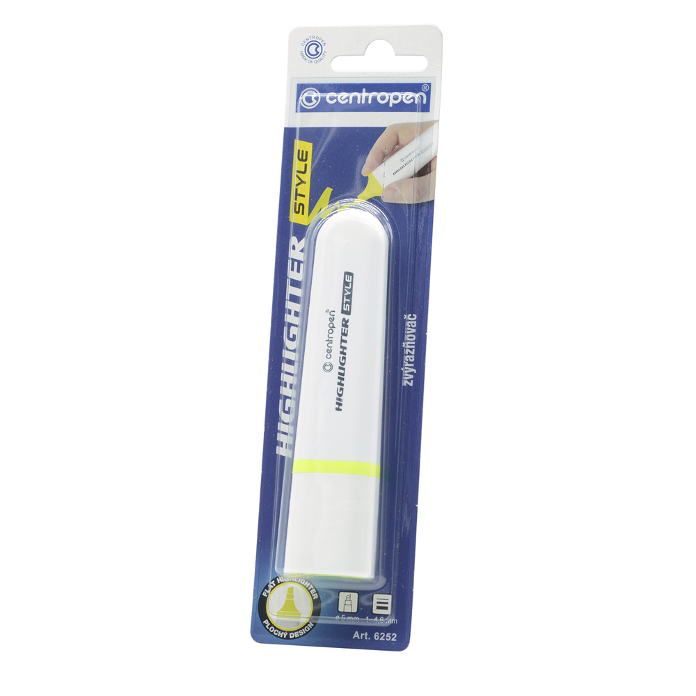 Zvýrazňovač 1-4,6mm Centropen 6252 neónovo-žltý
