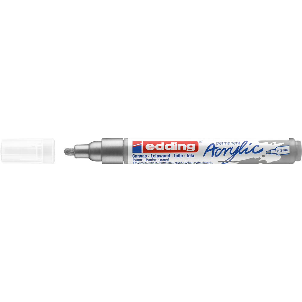 Akrylový popisovač 2-3mm EDDING 5100 strieborný