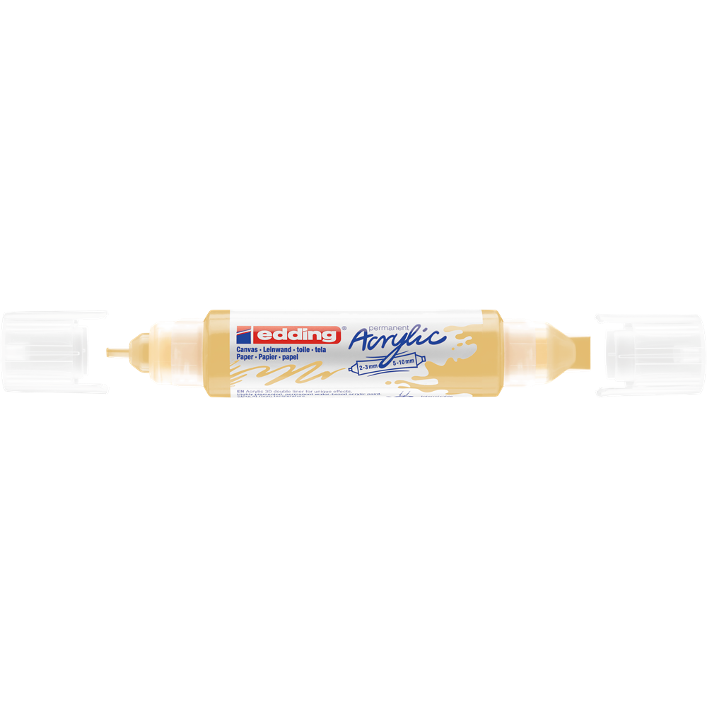 Akrylový popisovač obojstranný 2-3mm a 5-10mm EDDING 5400 pastelovo žltý