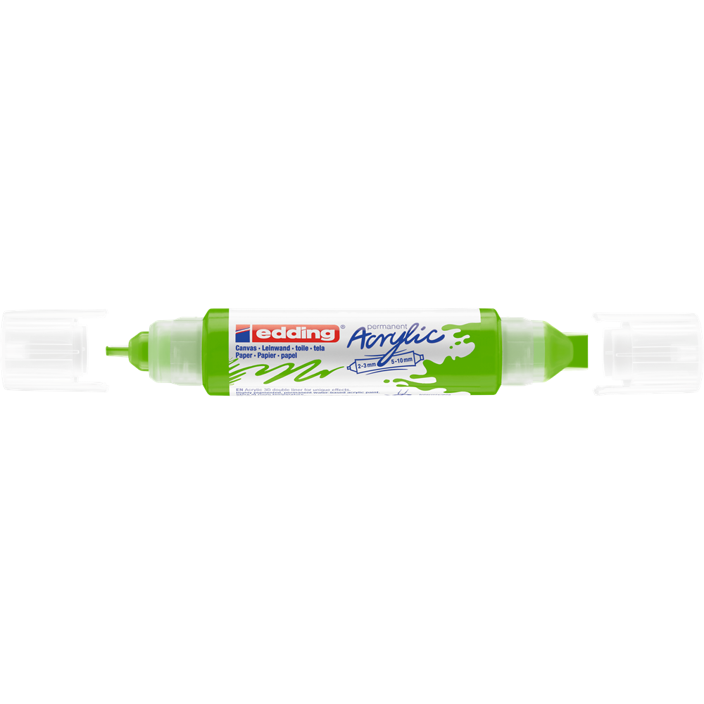 Akrylový popisovač obojstranný 2-3mm a 5-10mm EDDING 5400 žlto-zelený
