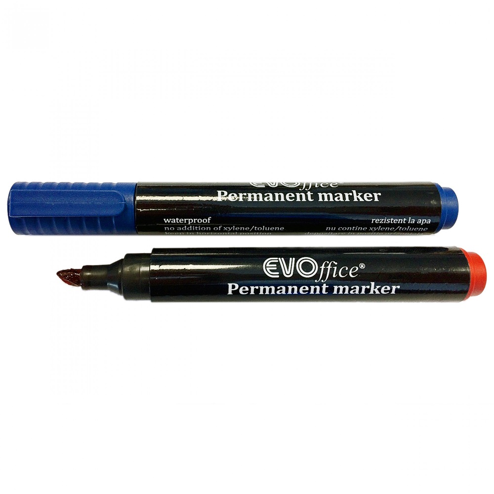 Permanentný popisovač s dlátovým hrotom, EVO červený