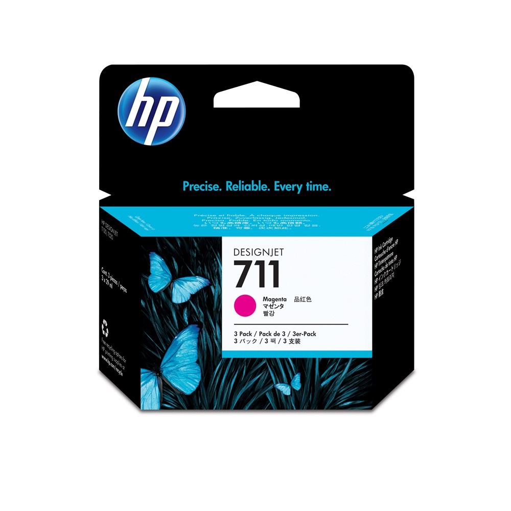 HP 711 (CZ135A) 3-Pack Magenta ORIGINAL