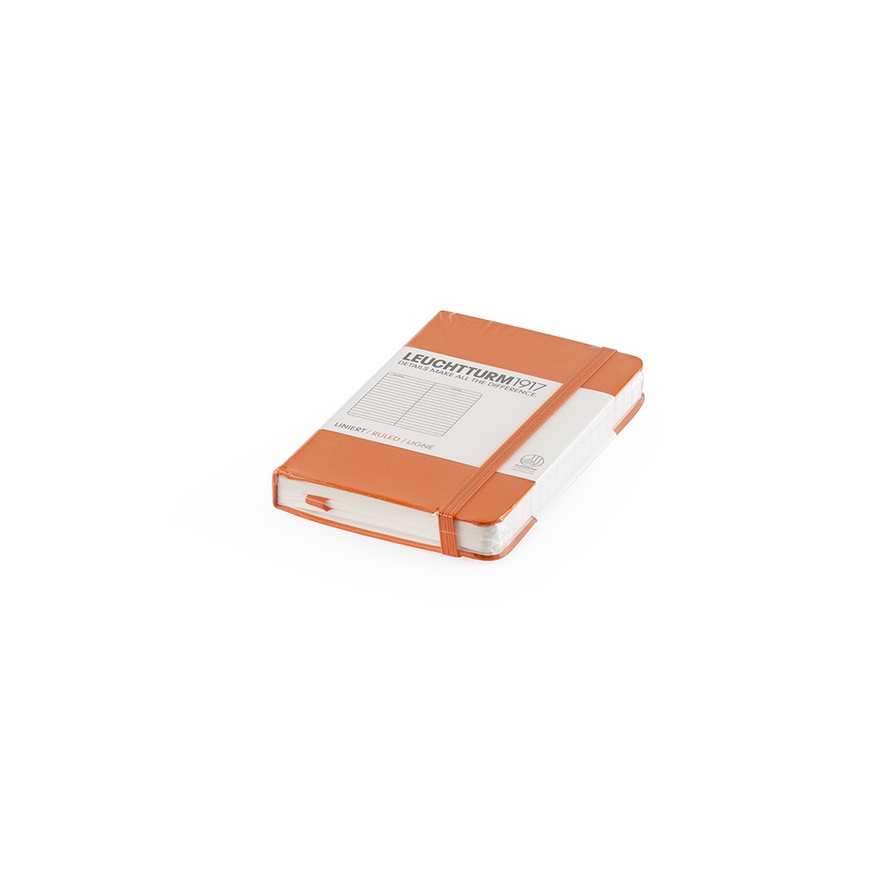 Zápisník A7 LEUCHTTURM Mini 168 strán farba oranžová, linajkový