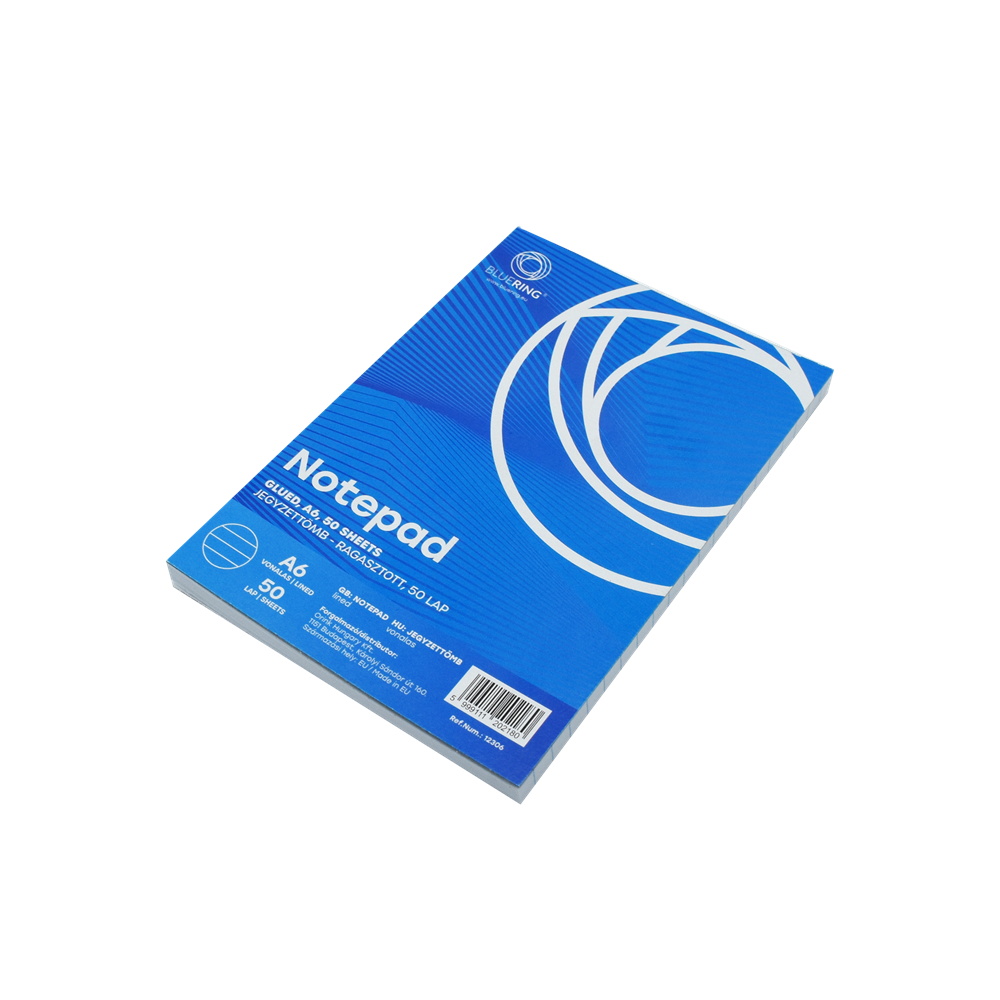 Blok papiera A6 lepený 50 listov, Bluering® linajkový