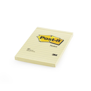 Samolepiaci bloček 102x152mm 100 lístkov 3M 660 Post-It žltý linajkový
